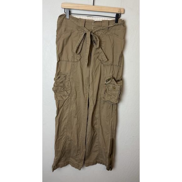 Vintage Y2K Hollister Low-Rise Grunge Utility Cargo Brown Pants Juniors Size 1 - Picture 1 of 3